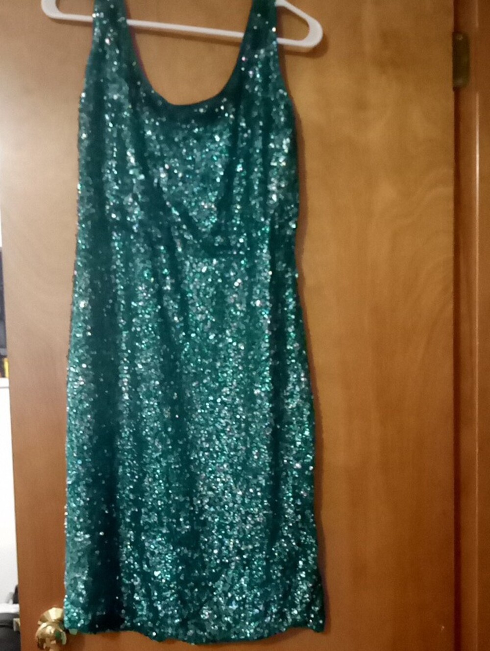 Vintage Shimmering Emerald Midi Dress - Women's Green